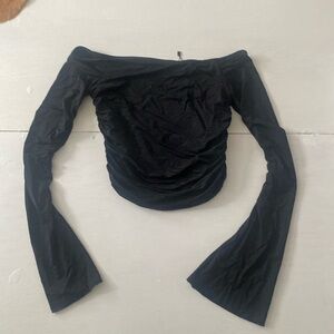 Off shoulder belly shirt top